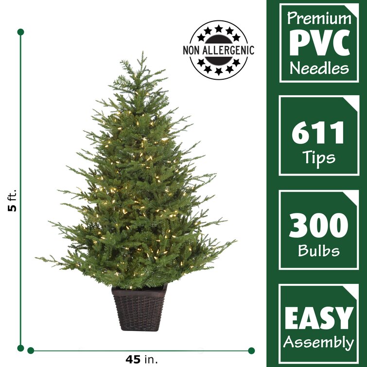 60'' Lighted Artificial Pine Christmas Tree